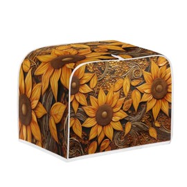 Baxinh Vintage Sunflowers Printed Toaster Cover, Universal 4 Slice Oven Cover Appliance Cover Toaster, Dustproof Protector Broiler Organizer Bag, Small Kitchen Appliance, BAX-P58-7-AA6-10