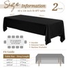 Showgeous 2 Pack Black Polyester Tablecloth for 8ft Rectangle Tables