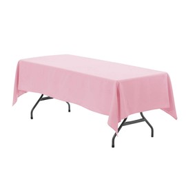 YOUR CHAIR COVERS - 60" W x 126" L Rectangular Premium Seamless Polyester Tablecloth. Table Cloth for Wedding, Home, Party, Restaurant, Hotel for Standard 8 FT Tables - Pink