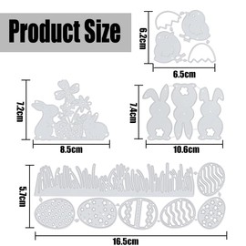 Set of 4 Easter cutting stencils, cutting stencils, Easter bunny, Easter eggs, Easter embossing stencils, cutting dies, for paper design, card making, scrapbooking and much more