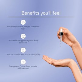 Ácido hialurónico + suero facial NAD, hidratación profunda y luminosidad, cuidado de la piel antioxidante, ligero, de rápida absorción, para todo tipo