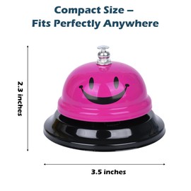 I-MART Call Bell, Service Bell, Front Desk Bell, Ring Bell for Office, Hotel, Classroom, School, Dinner, Kitchen, Restaurants (Smiley Face Pink)