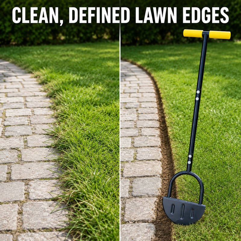 Half Moon Garden Edger Tool for Lawn Borders - Manual