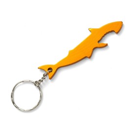 Komonee Shark Gold Bottle Opener Key Chain Metal Sea Life Key Ring Novelty Animal Keychain Keyrings (Pack of 5)