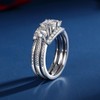 VAXOJEL Moissanite Rings for Women Wedding Set 2.3CTTW 3 Stone