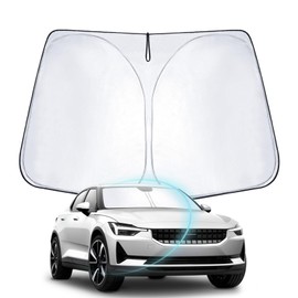 WEIPIN Car Sunshade Windshield Accessories for 2024-2021 Polestar 2 [Dual-Silver Coating] [4 * 300D Oxford] Window Sun Shield Sunshade Nano Ice Crystal Cooling Keep Cool Interior