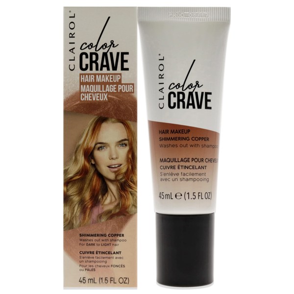Clairol Color Crave Temporary Hair Color Makeup, Shimmering Copper