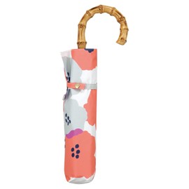 Wpc. PPAM-9085-102 Parasol Folding Umbrella, Light Shielding Patterns Print, Mini Peoni, Red <100% Light Filtering Rate, 100% UV Protection, UPF50+, Rain or Shine, 21.7 inches (55 cm), Women's Bamboo