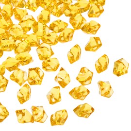 MECCANIXITY 2500pcs Fake Ice Rocks Acrylic Orange Crystals Gems Stones Dazzling Crushed Ice Sparkling Fake Diamonds for Vase Fillers