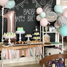 FCLANDING HighChair Banner for 1st Birthday of Girls - First Birthday Decorations for Photo Booth Props, Pink Tiny Fresh INS style Birthday Souvenir and Gifts, Best Party Supplies