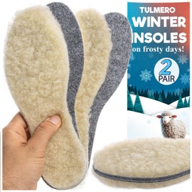 2 Pairs of Warm Shoe Insoles for Chubby Warm Feet, 2 Pairs Thick Wool Soles Made of Felt and Wool, Heat Insoles for Shoes, Felt Soles, Winter Soles, Women, Men and Children, Size 25