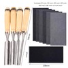 10 Pcs Wood Chisel Set with Sandpaper, Chisels Round Hollow