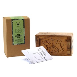 The Celestial Box: Zodiac Wood Puzzle Box - Secret Lock Box Game Intricate - Brain Teaser, Hidden Compartment, and Decorative Keepsake Box - Unique Gift for Puzzle Enthusiasts and Home Decor