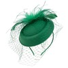 DRESHOW Fascinator Hats for Women Pillbox Hat with Veil Headband
