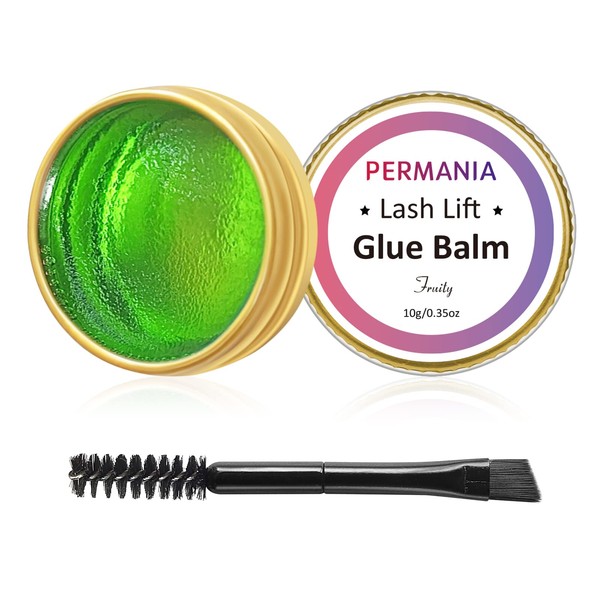 PERMANIA Eyelash Lifting Glue, Lash Lifting Glue, Eyebrow Glue, 10 g, Apple Flavour, Quick Drying Eyelash Lift Glue, No Residue, Clean and Comfortable, Vegan - Green