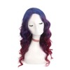 Long Ombre Blue Red Gradient Wigs for Women Natural Synthetic