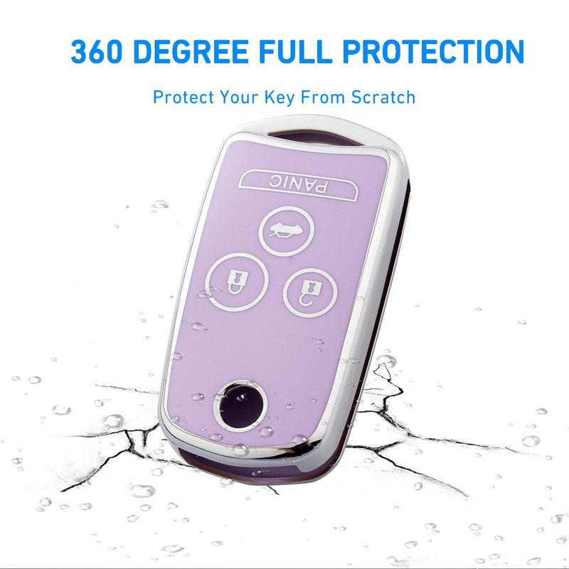 Flensent Key Fob Cover with Keychain for Acura MDX RDX