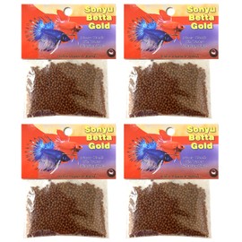 4 Packs Goldfish Pellets Betta Gold Baby Fish Food 1.25oz Floating Each Tropical