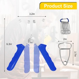 Miter Spring Clamps Kit with Carabiner, Spring Loaded Pliers with 13 Miter Clamps for Woodworking, Wood Trim, Picture Frames, Crown Molding