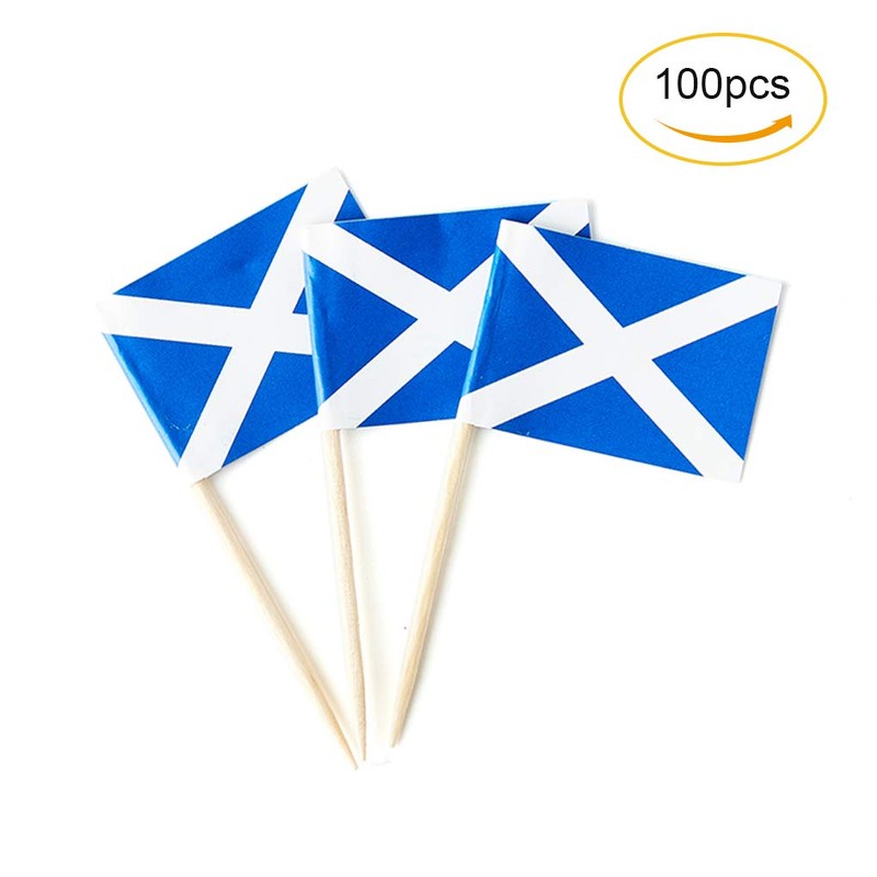 Scotland Flag Scottish Small Toothpick Mini Stick Flags Decorations (100