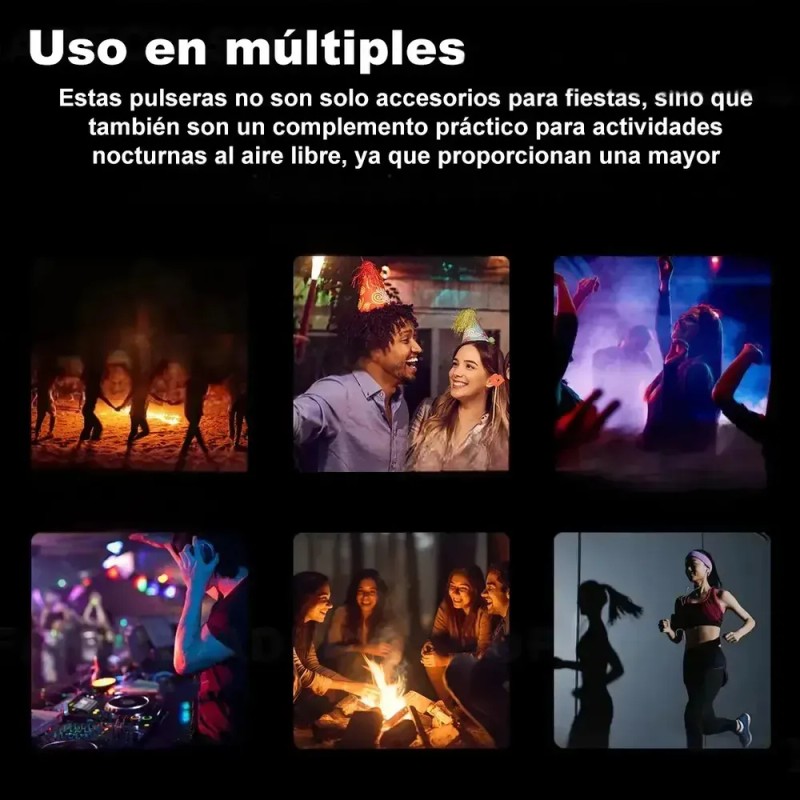 15pcs Pulseras Para Fiestas Pulseras Luminosas Audioritmicas Blanco