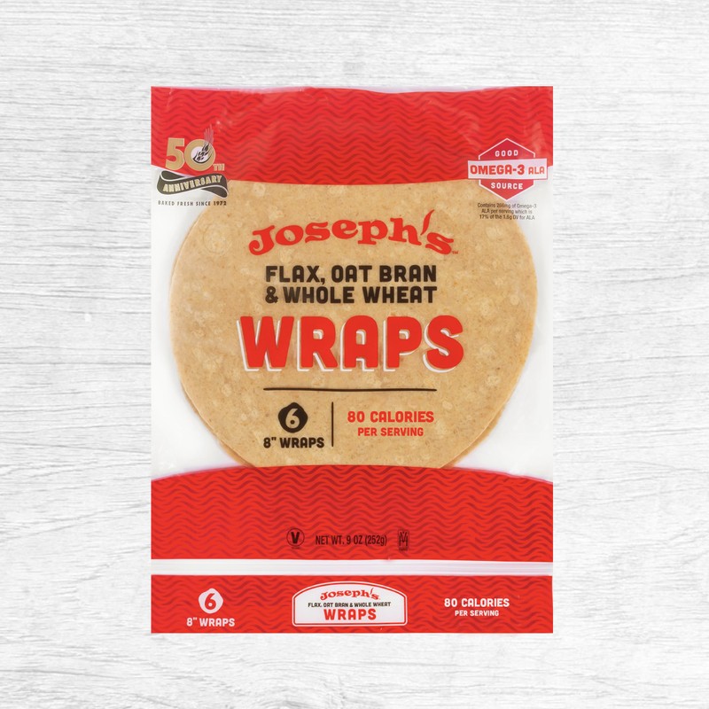 Joseph's Low Carb Wrap Value 3-Pack, Flax, Oat Bran and