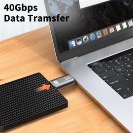 Danfetsoy 40Gbps USB C Male to Male Adapter, Type-C Male to Male Adapter, USB Type C Extender Support 100W, 40Gbps Suitable for Laptop, Phones and More Type C Devices (Silver, 2 Pack)