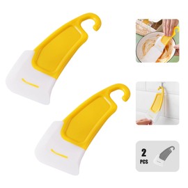 Non-Stick Silicone Scraper,Oil Dirt Cleaning for Pan/Pot/Dish/Bowl/Oven/Plate/Stove/Grill/Griddle,Multipurpose Kitchen Spatula,Practical Household Tool,High Temperature Resistant and Washable(2pcs)