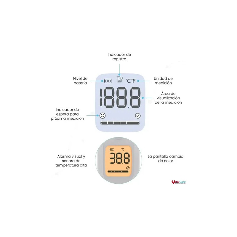 Termómetro De Oído Infrarrojo Yht-01 Vitalcare Blanco