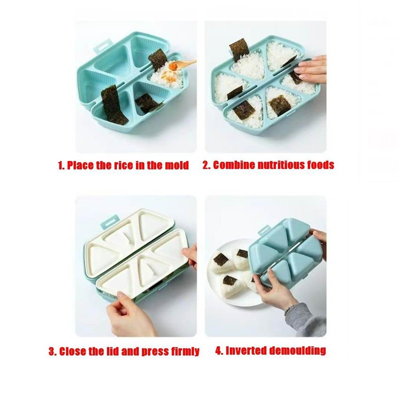Triangle Onigiri Mold – 6 Cavity Onigiri Rice Ball Press,