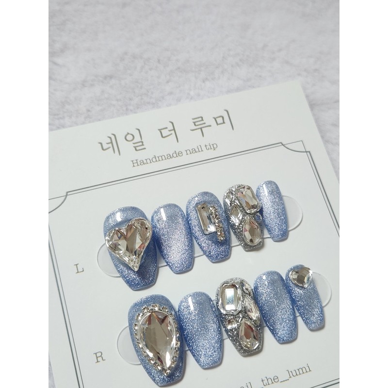 [107 Colors] Heart Bling ❤ Handmade Nail Tips - Chart