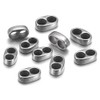EMBLAASK 10pcs Stainless Steel Two Hole Spacer Beads Multi-Strand Linking