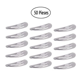 MOTANAR 50 Pack of Snap Hair Clips Hair Barrettes for Kids, Girls and Women, 50 mm (White)