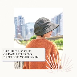 CHARM Womens Newsboy Winter Hat - Organic Cotton Bonnet Visor Casquette Chemo Cap Beige