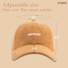 Karma Corduroy Embroidered Hat, I Love That for You, One Size