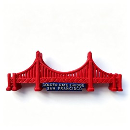 3D Golden Gate Bridge Fridge Magnet, San Francisco Souvenir, Red Resin Decorative Magnet, Unique Kitchen Decor