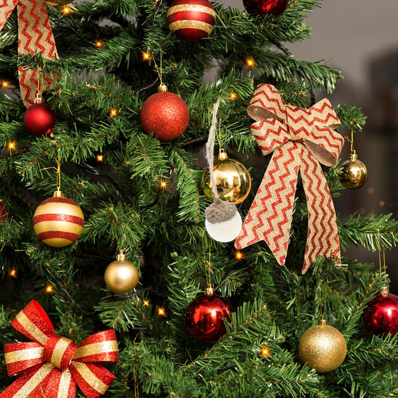 DOITOOL 10pcs Christmas Pine Cone Hanging Ornaments Felt Reusable Tree