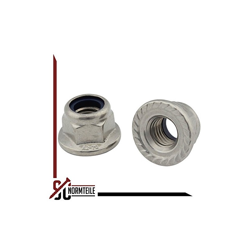 Flange Nuts with Locking Toothing (Self-Locking) - M12 - (Pack