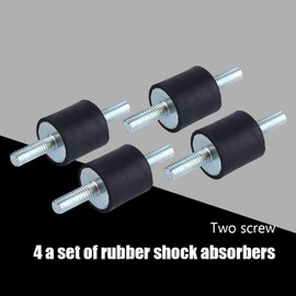 M6 Rubber Mount, 4 Pieces Anti-Vibration Isolator Rubber Vibration Isolation Mounts with Studs Bobbin Isolator Damper Tear Strength More Than 45N/mm - 14Mpa, Dual Male Thread 20 x 20 mm
