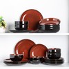 LERATIO Ceramic Dinnerware Sets for 4,Stoneware Coupe Plates and Bowls