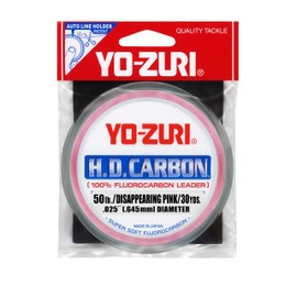 Yo-Zuri 30-Yard HD Fluorocarbon Leader Line, Pink, 50-Pound