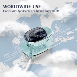 PIOMATIC Travel Iron Mini with Steam for Clothes with Dual Voltage, Portable Mini Ironing Machine with Non-Stick Soleplate, Small Iron for Sewing, Quilting and Handcraft