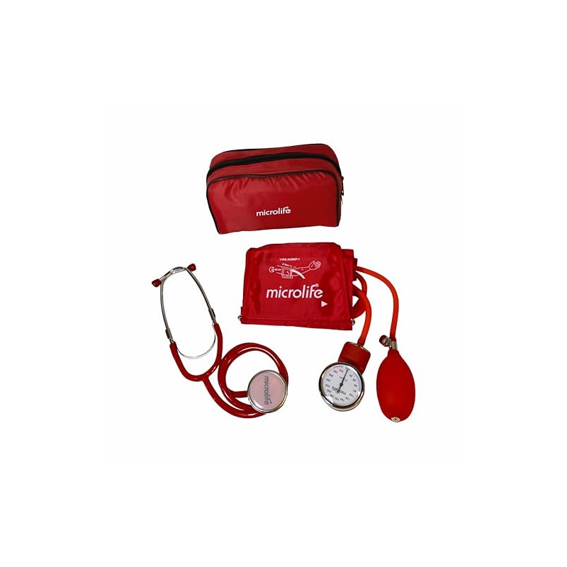 Microlife AG1-20-R Esfigmomanómetro Manual Analógico con Estetoscopio, Brazalete 22-32 cm,