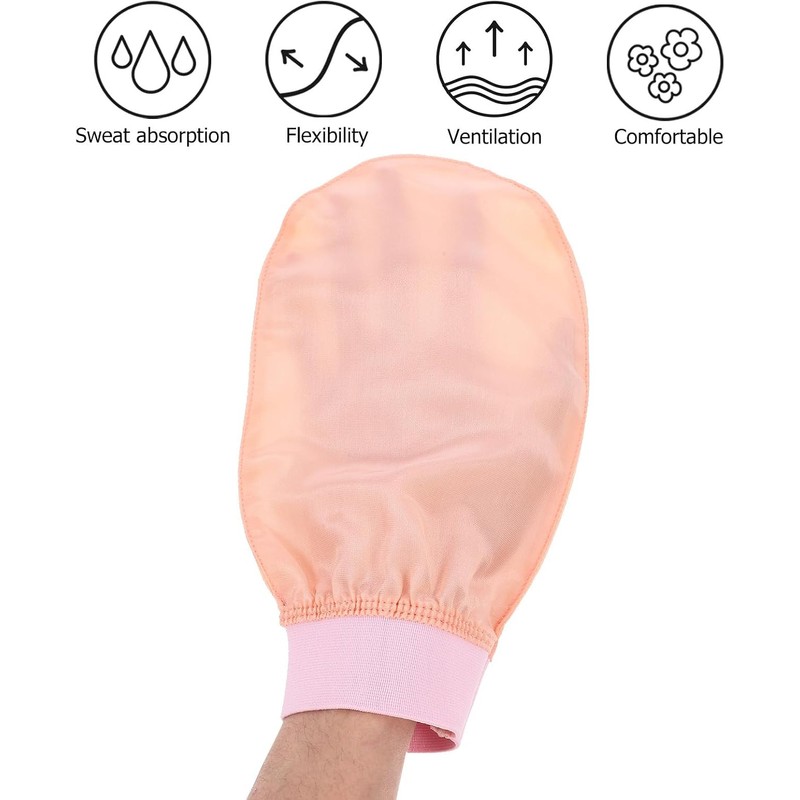 Guante Exfoliante Rosa para Baño y Ducha de Seda Imitada