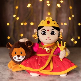Panda's Box Mantra Chanting Devi Durga (10.24 Inches) | Musical Soft Plush Toy | Best Gift for Infants, Toddlers & Babies