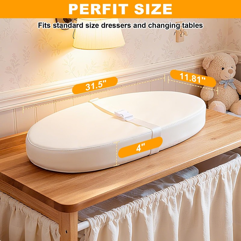 Baby Diaper Changing Pad, Wipeable Baby Changing Pad for Dresser,