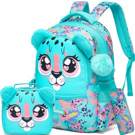 Meetbelify Kids Backpacks for Girls School Bag Cute Girls Backpacks Ages 8-10 with Lunch Box Bookbag Set Travel Backpack for Elementary Preschool Students