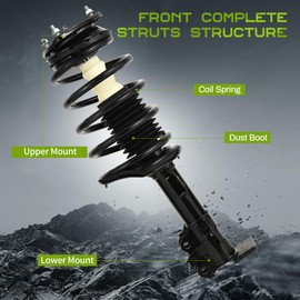 AUTOSAVER88 Front Complete Struts Shocks Assembly Compatible with 2006-2011 Hyundai Accent, 2006-2011 KIA Rio 5