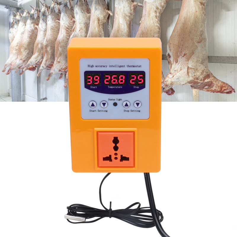 Temperature Controller Digital Display Thermostat Temp Regulator with Sensor AC110‑240VAU