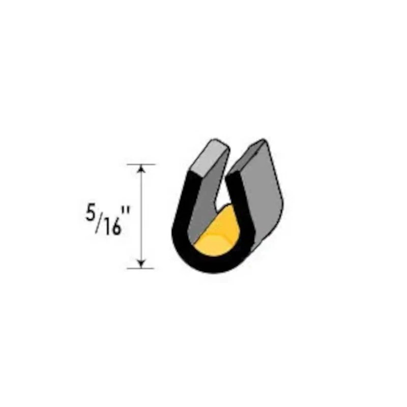 Trim-Gard 5/16" x 50' Roll Trim-Gard U-Style All Black Door